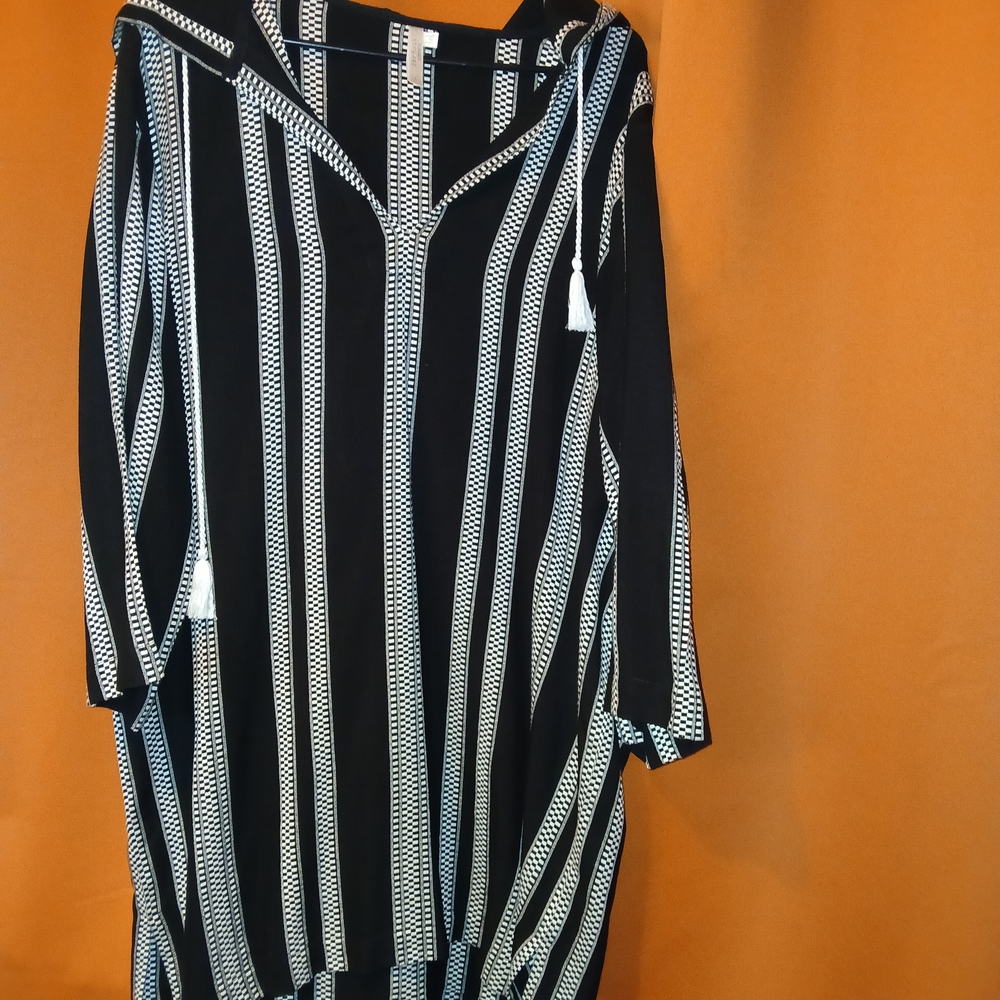 Seafolly Black and White Striped Mini Dress